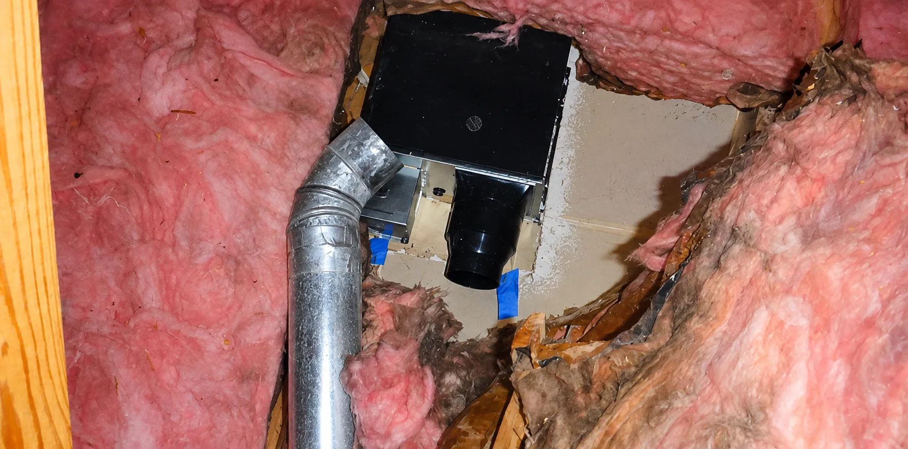 Recently replaced bathroom exhaust fan with an unfinished attic duct connection