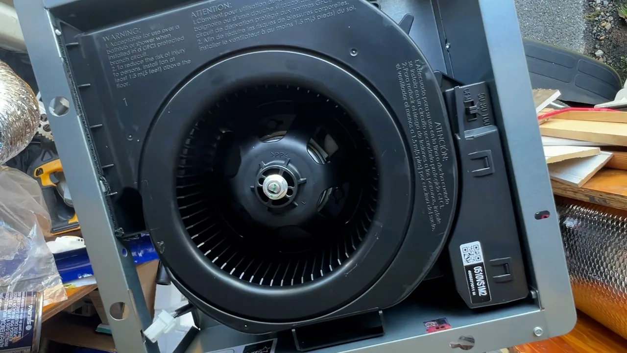 Panasonic WhisperFit airflow selector and wiring area